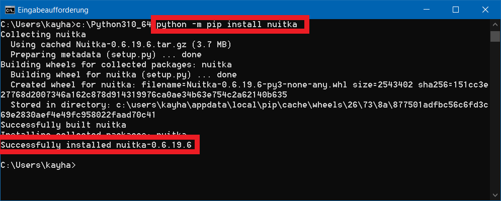 Install Nuitka in Python